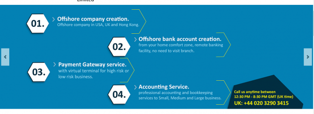 Offshore Company and Bank account registration with Merchant Account 